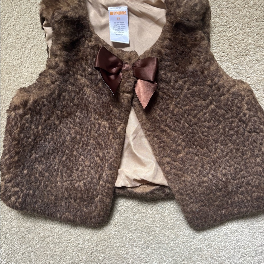 Gymboree Brown Faux Fur Vest with Bow